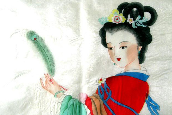 Una bellísima y delicada pintura china sobre seda.